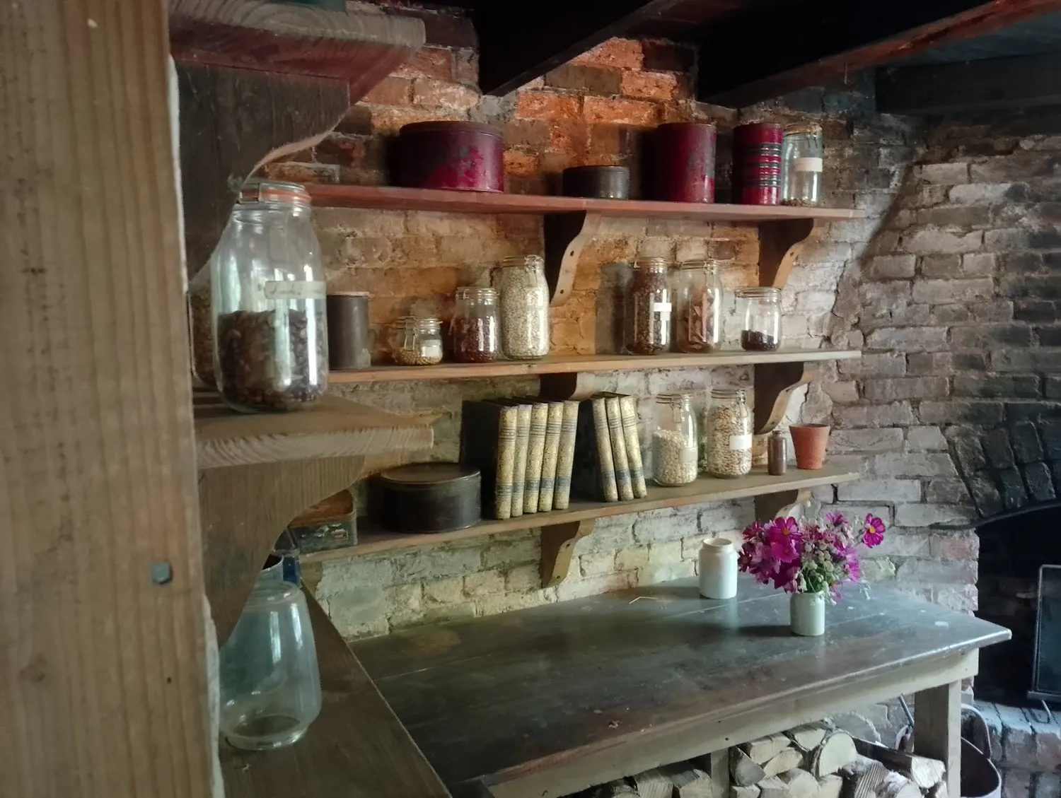 Gardener's quarters - seed jars and books