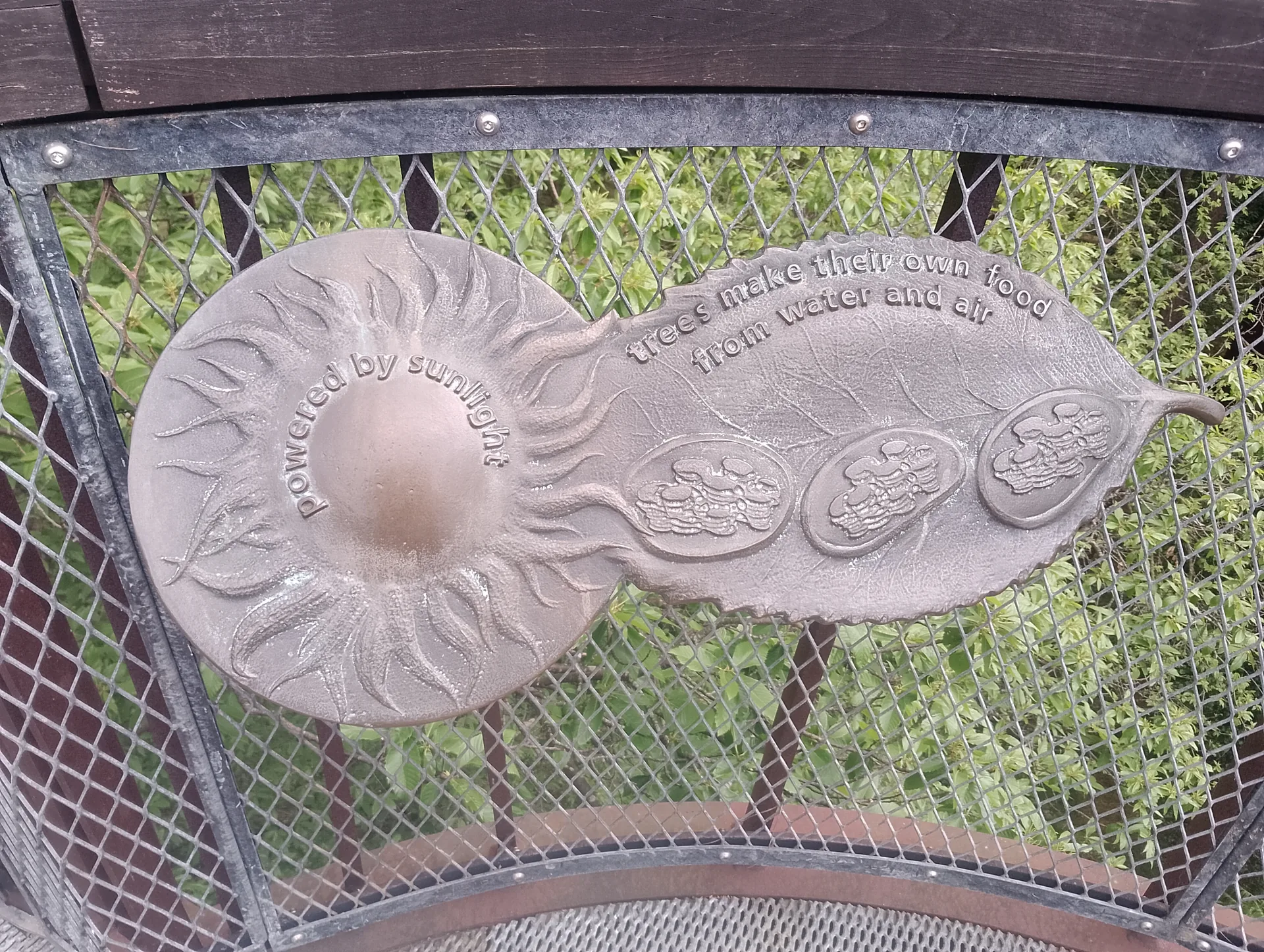 Bronze plaque on the walkway
